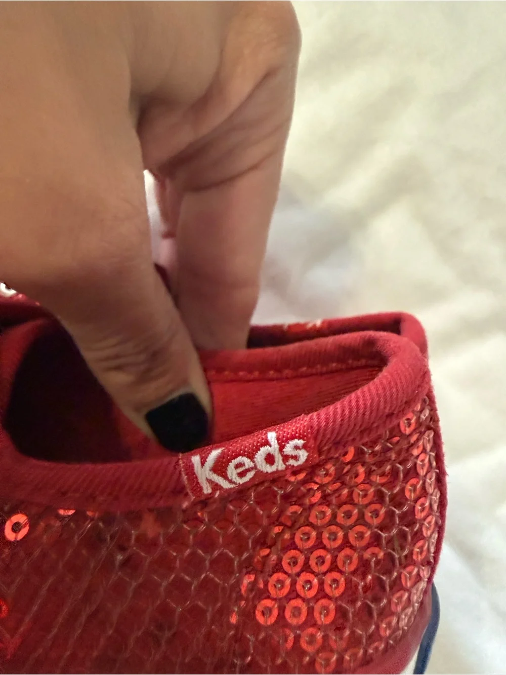 Keds Kids Red Sequin Lace-Up Sneakers